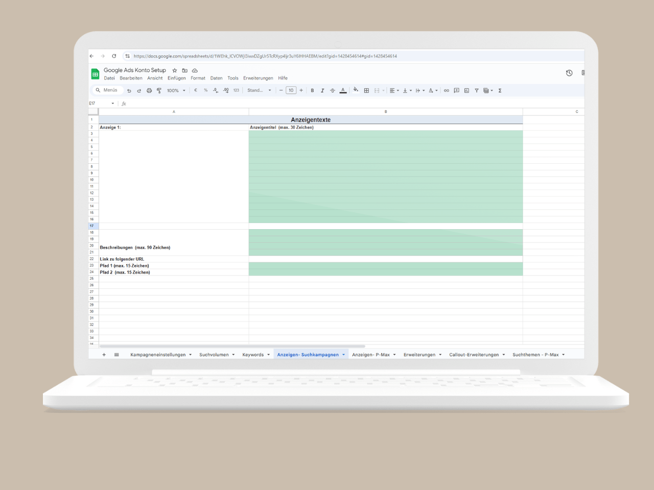 Google Ads Kampagne Template 1 Einfach mit Ads – Flexibel lernen 3