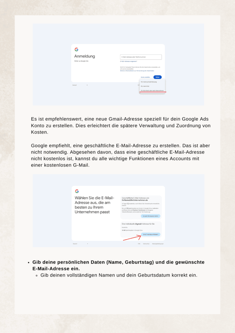 Schritt für Schritt Anleitung